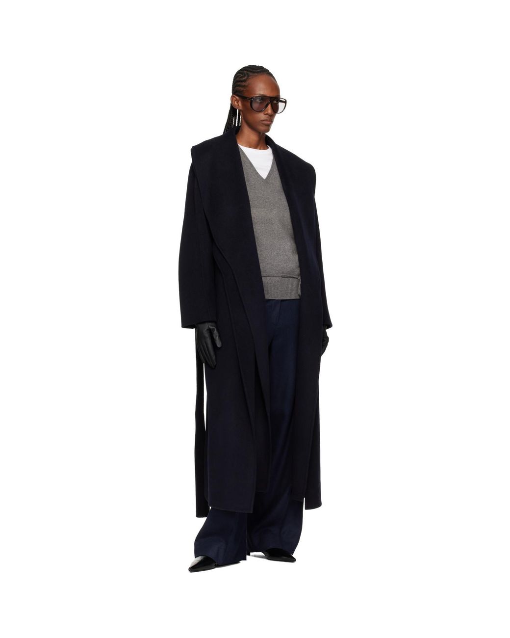 Rohe Black Signature Double-Faced Scarf Coat