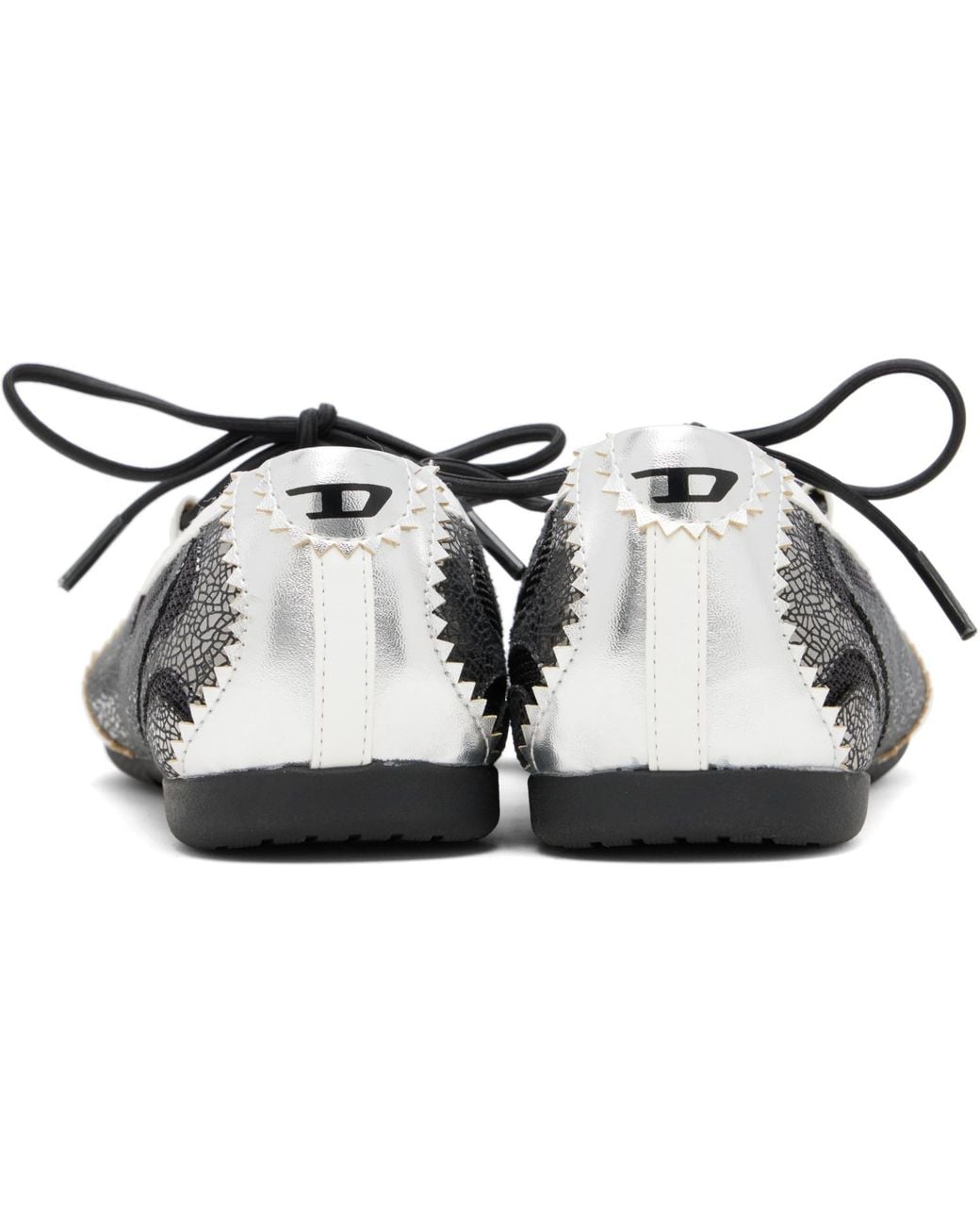 DIESEL Black D-Mile Lace-Up Ballerina Flats