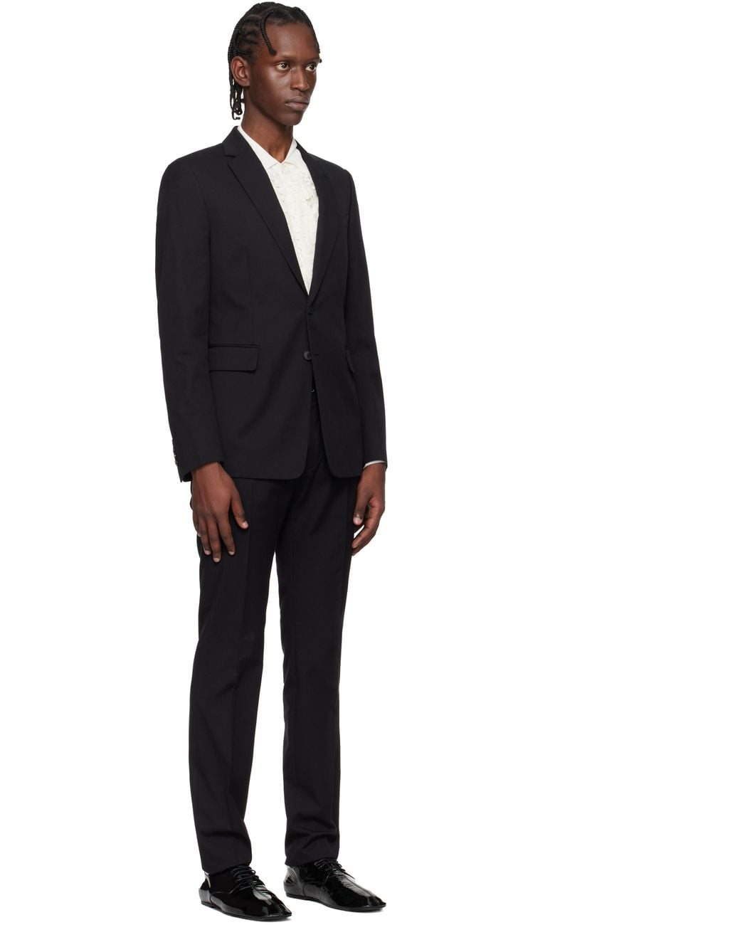 Dries Van Noten Black Single-Breasted Suit for men