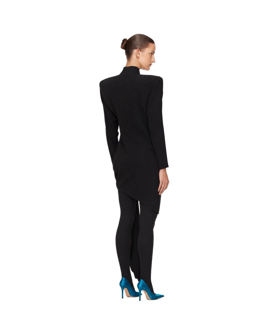 Mugglor Mugler Cascade Boxy Minidress in Black | Lyst
