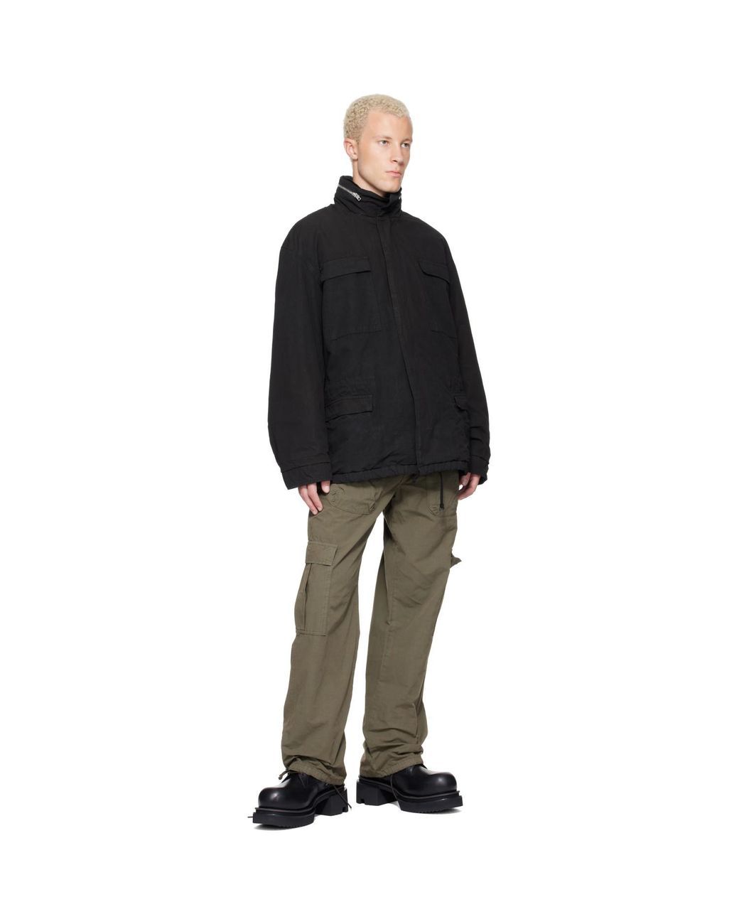ALEXANDER DIGENOVA Green Cotton Cargo Pants for men