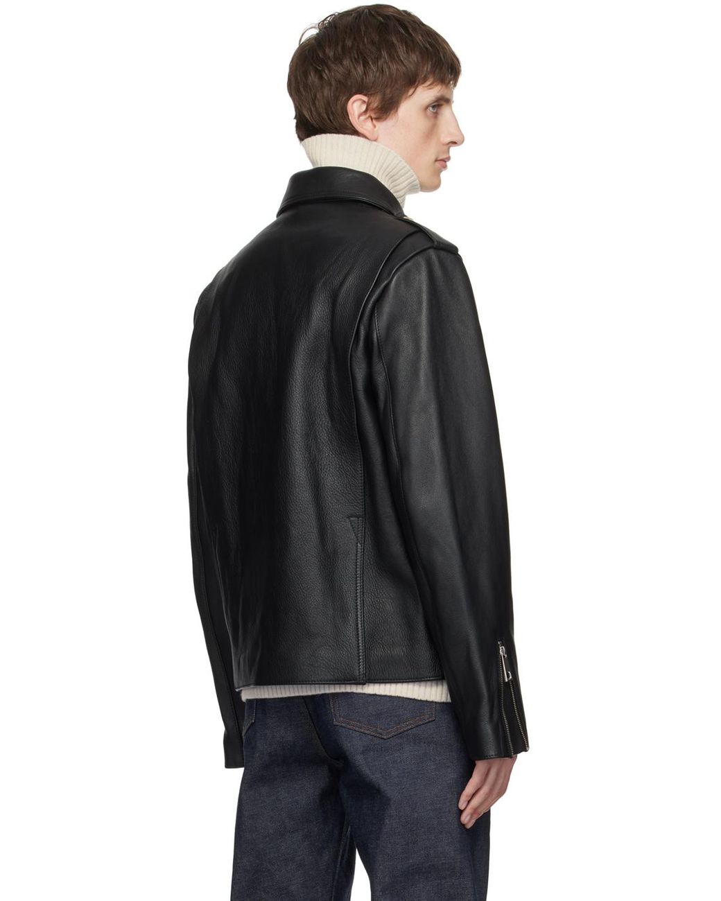 A.P.C. Jw Anderson Edition Leather Jacket in Black for Men Lyst Canada