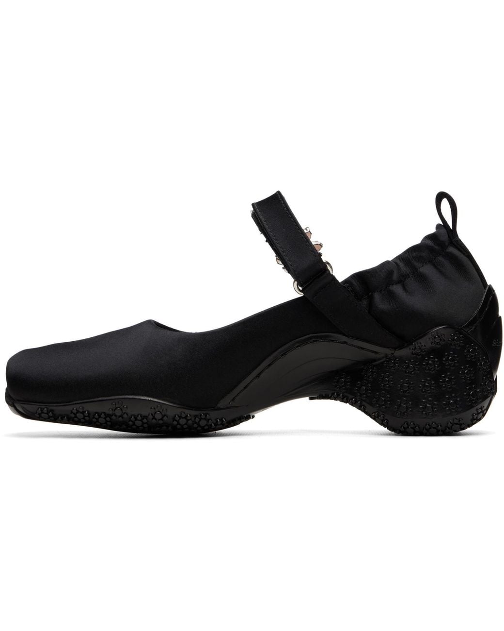 Simone Rocha Black Satin Turbo Ballet Runner Loafers
