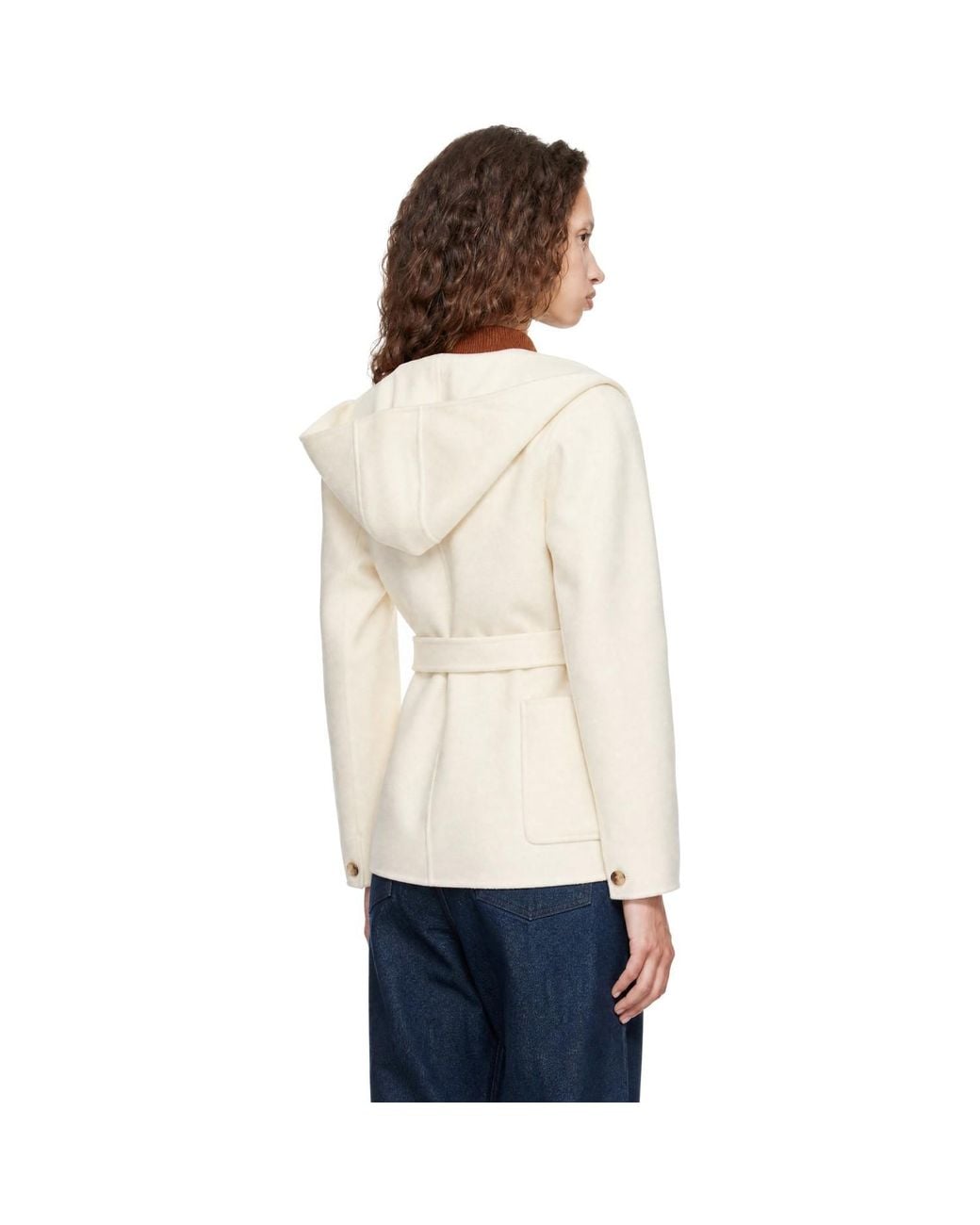 Mackage Natural Off- Paya-Z Wool Wrap Sash Belt Coat