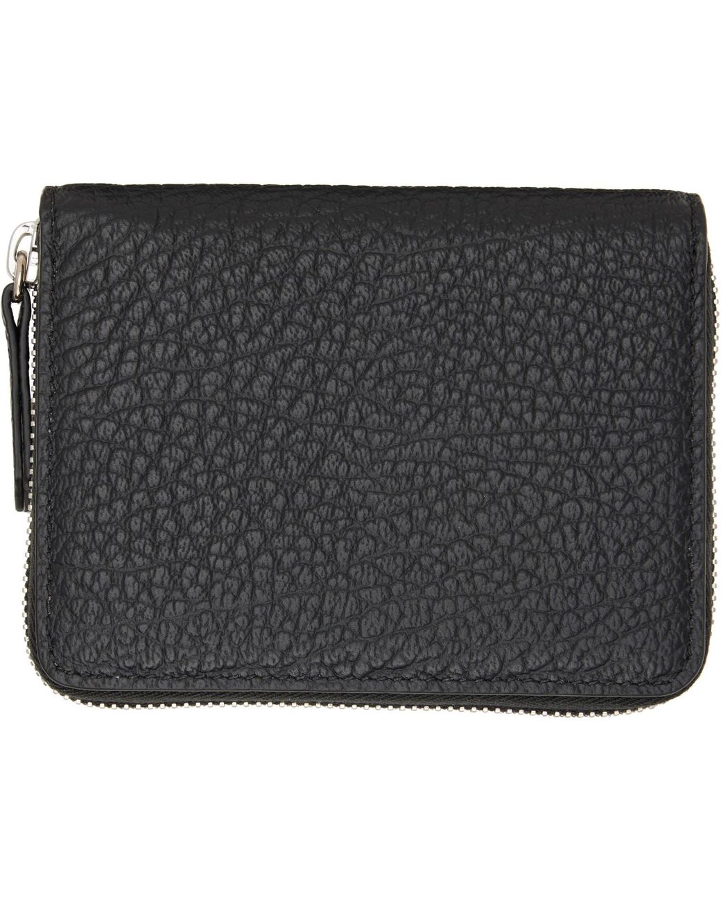 Maison Margiela Black Four Stitches Small Zip Wallet for men