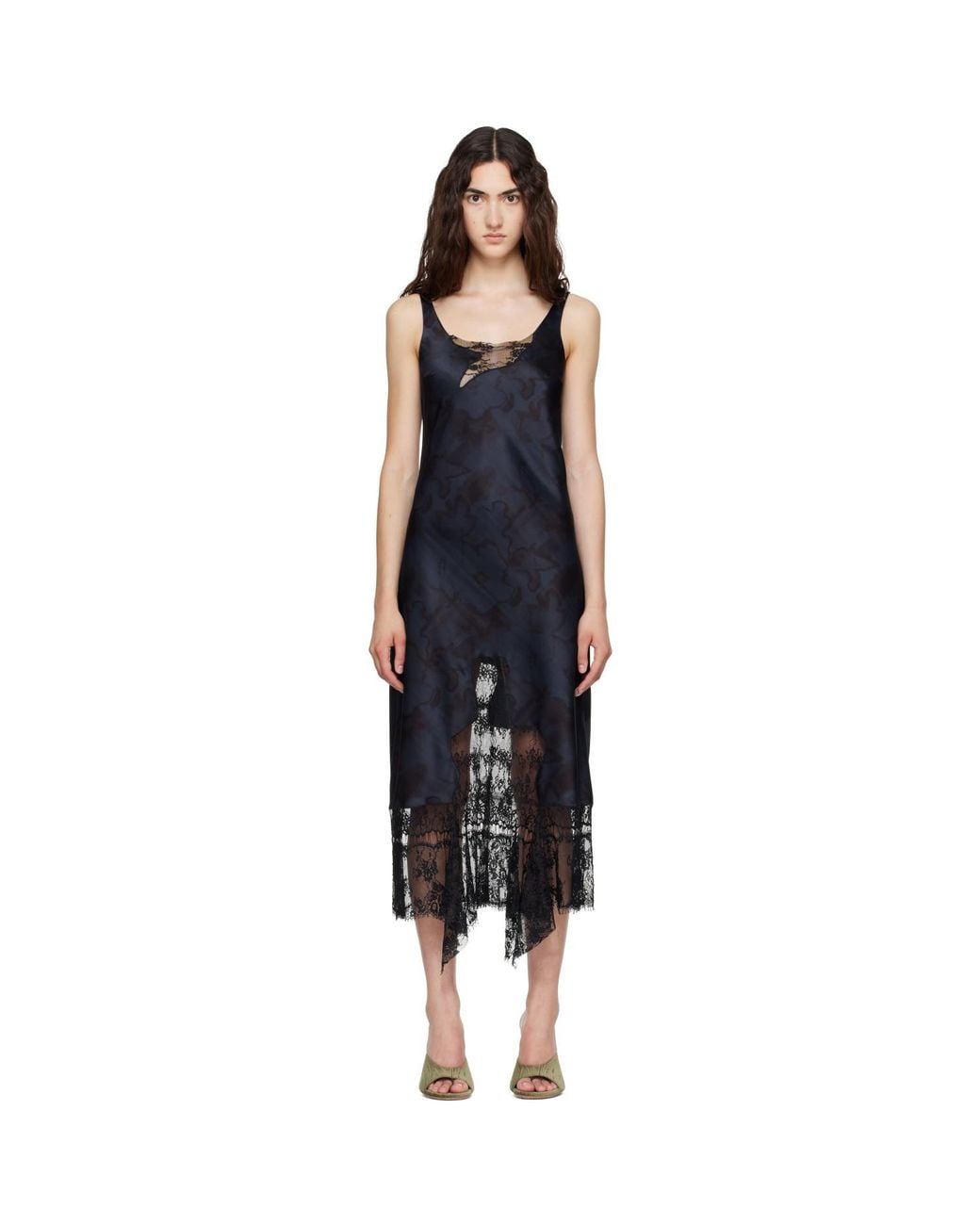 Collina Strada Black Anemone Midi Dress
