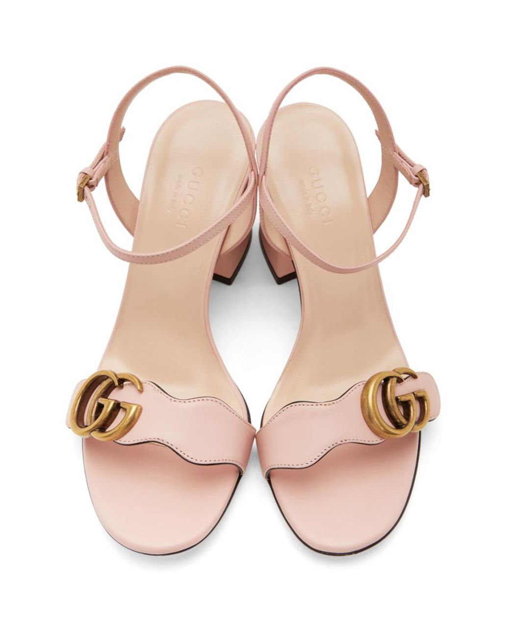 Gucci Leather Pink GG Marmont Heeled 