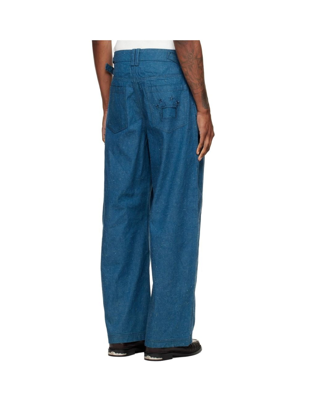 NULLUS Blue Low Poly Shift Jeans for men