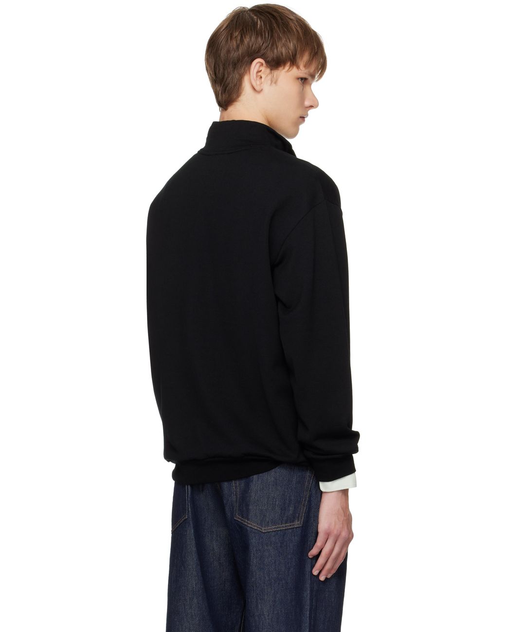 AURALEE Light Wool Sweat Half Zip Sweatshirt in Black for Men | Lyst