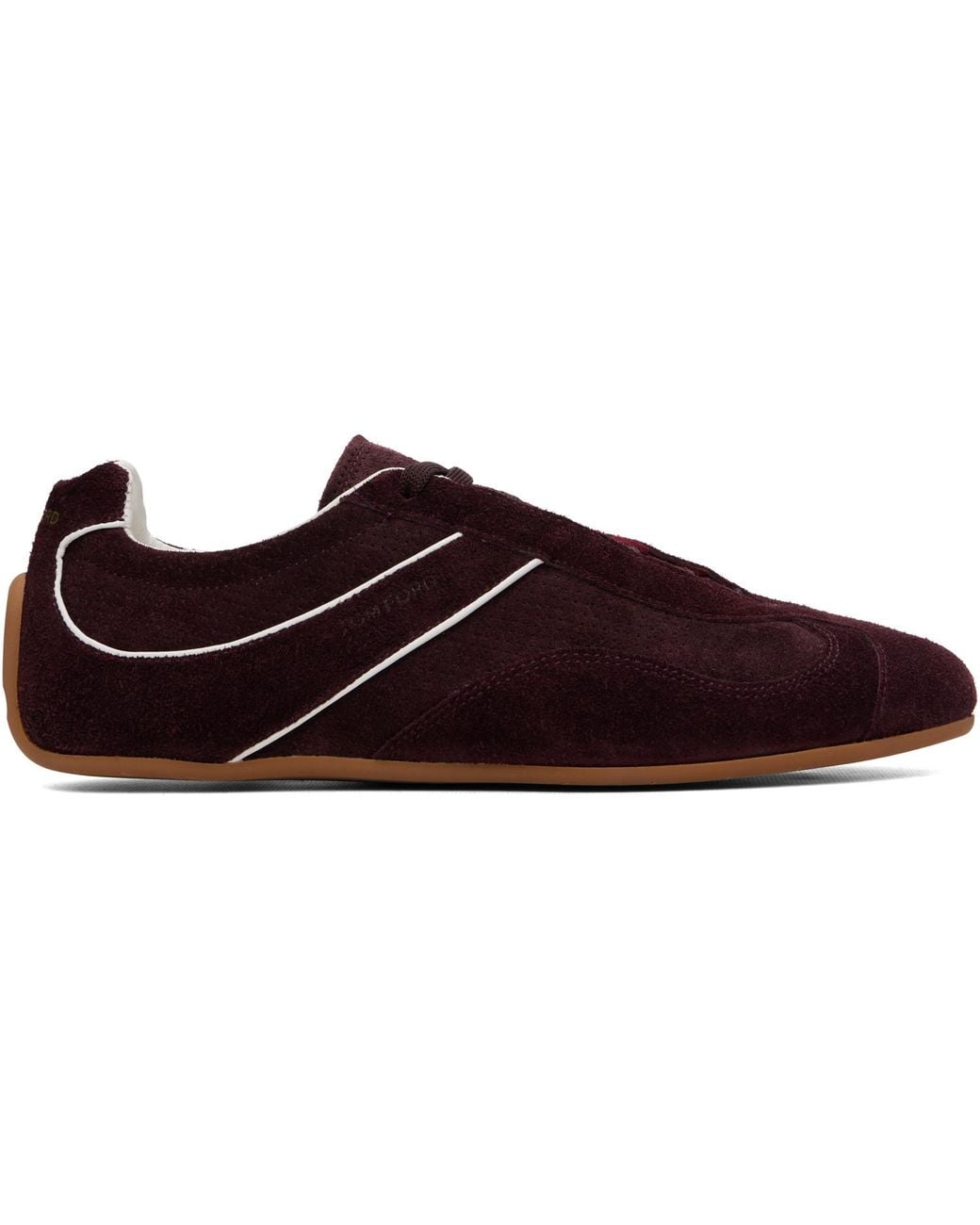 Tom Ford Brown Burgundy Suede Aston Sneakers for men