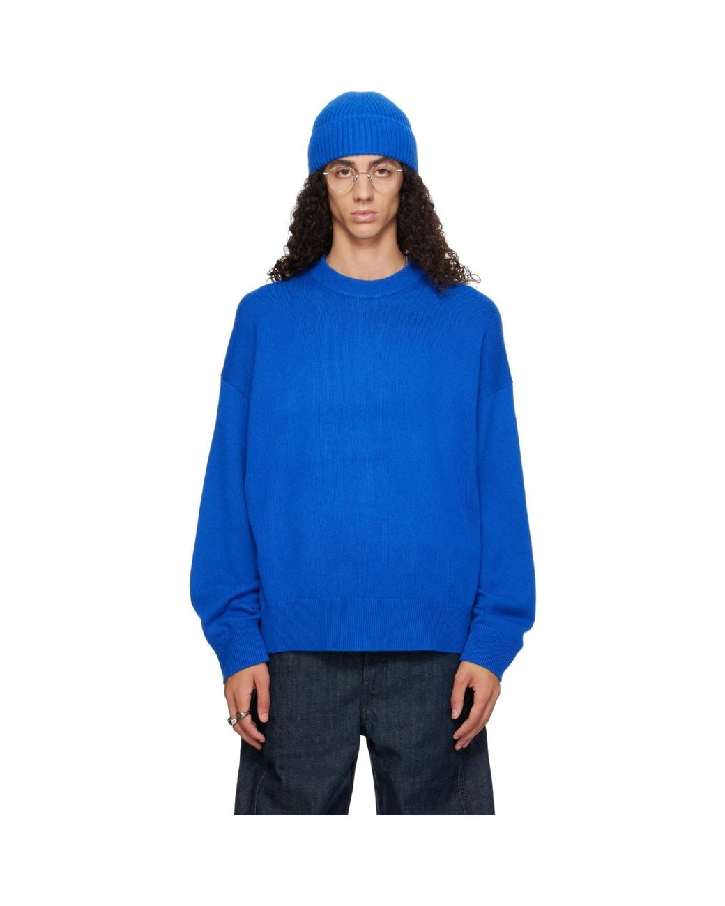 YACAIA Blue Ssense Exclusive Y-0008 Oversized Sweater for men