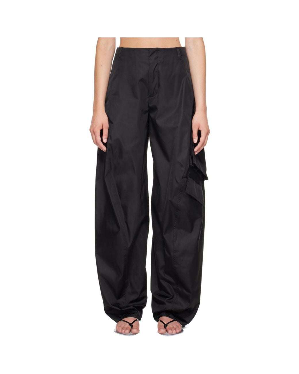 Alaïa Black Taffeta Cargo Pants