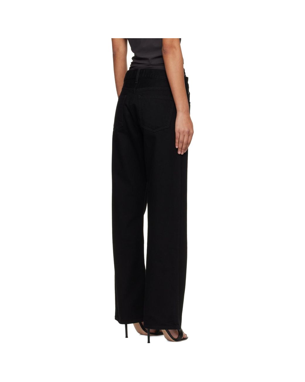 Agolde Black Low Rise Loose Jeans