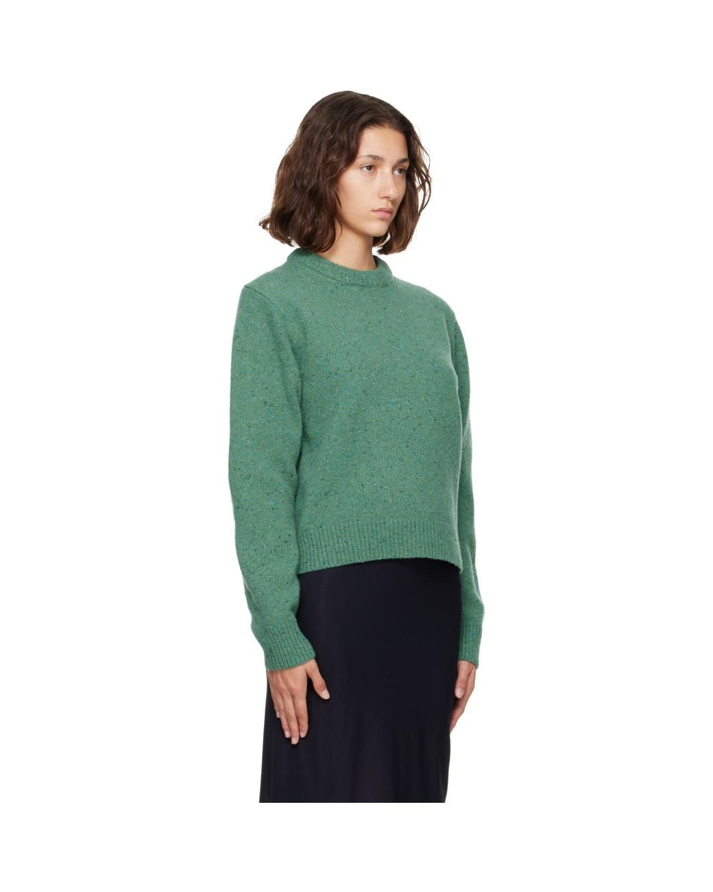 Rohe Green Fitted Mouliné Crewneck Sweater