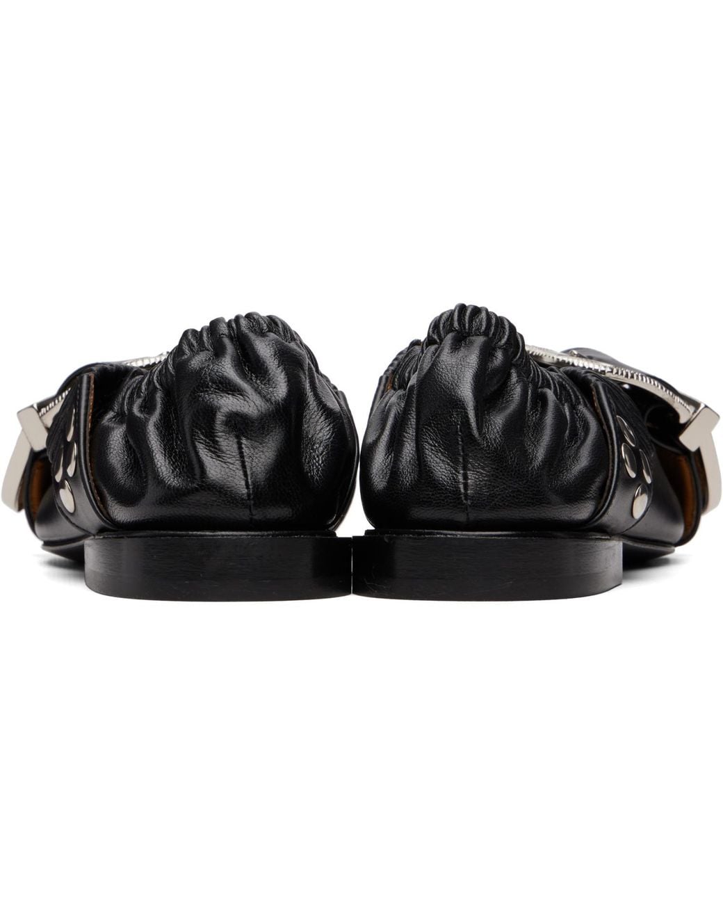 Toga Black Cross Strap Ballerina Flats