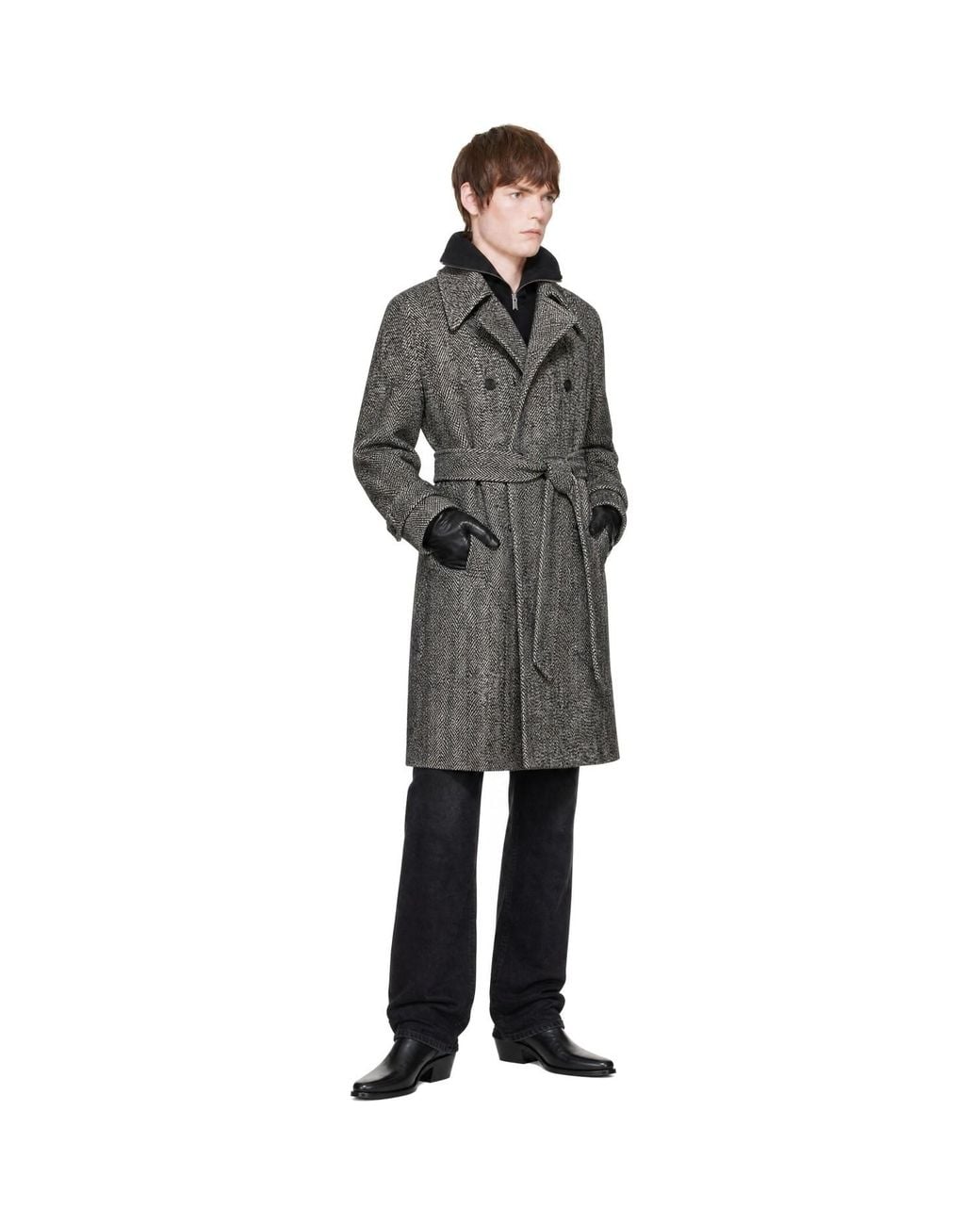 Egonlab Gray Structured Coat for men