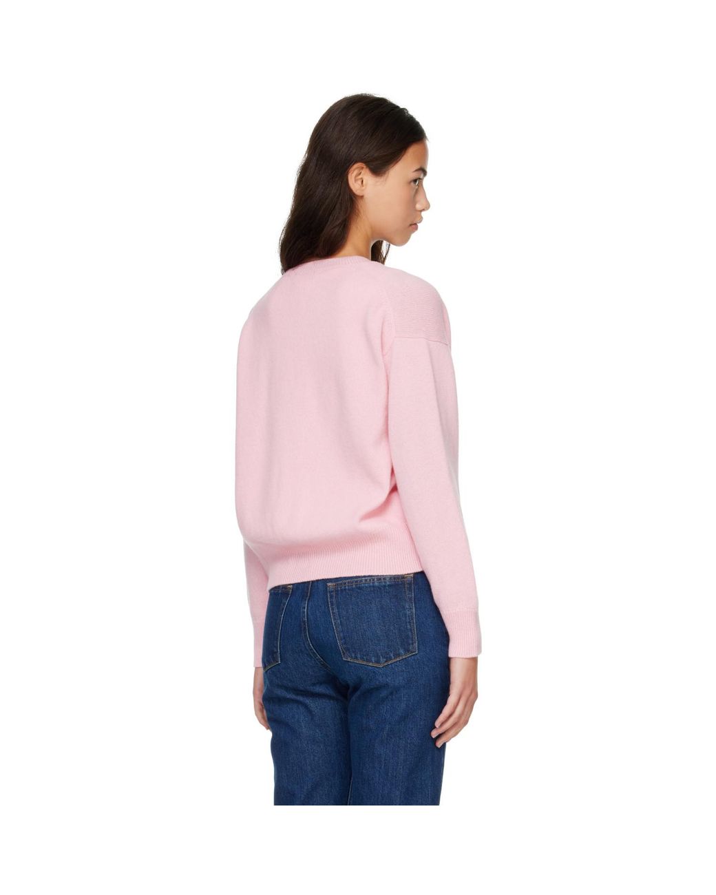 &Daughter Pink Ada Crewneck Cardigan