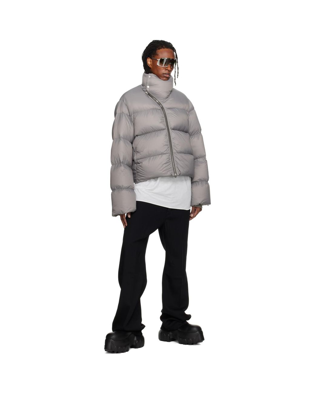 Rick Owens Gray Tower Turtle Down Jacket for men