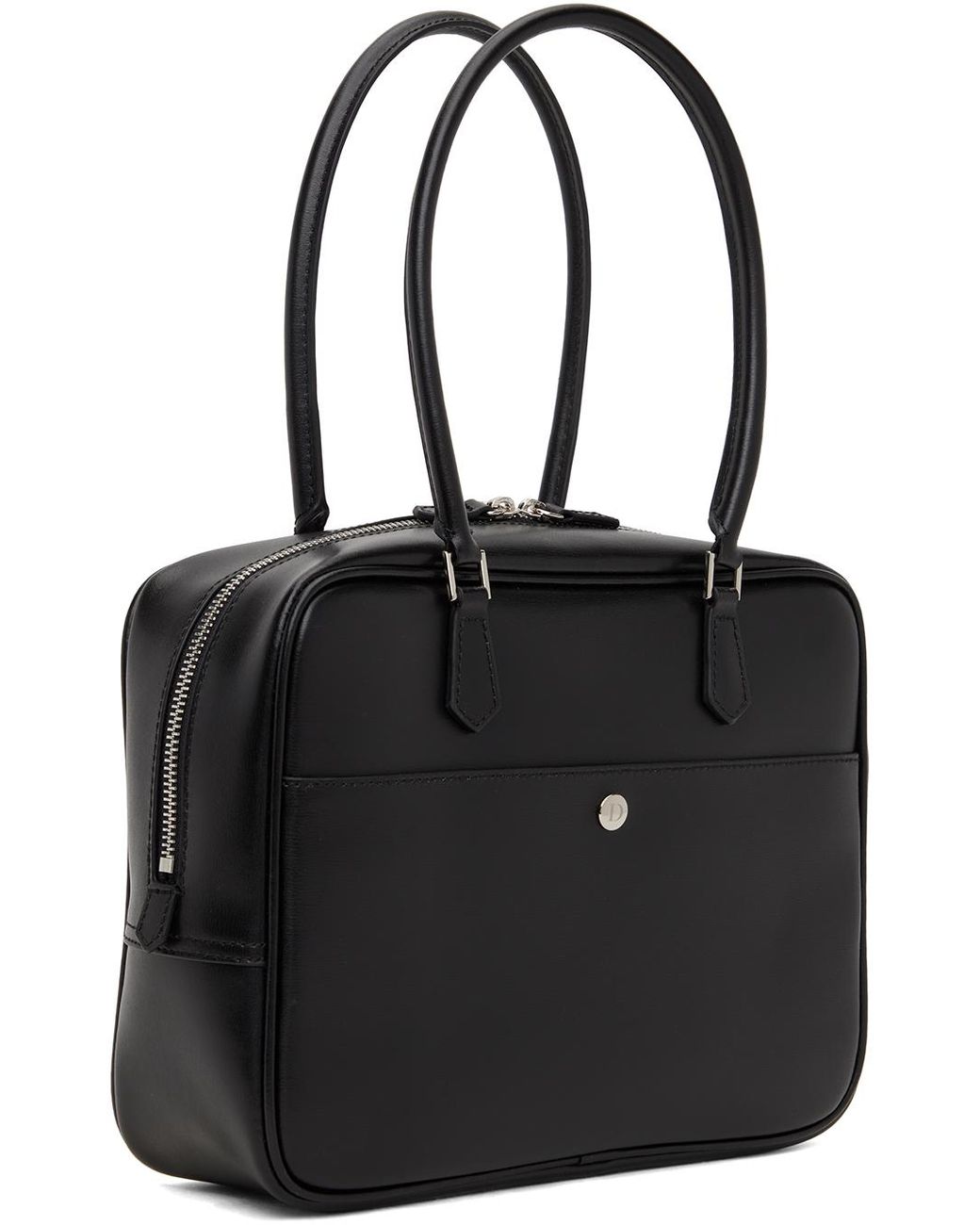 ★Dunst★ CLASSIC BOWLING BAG BLACK Women's Leather Bowling Bag Leather Black Bowling Bag