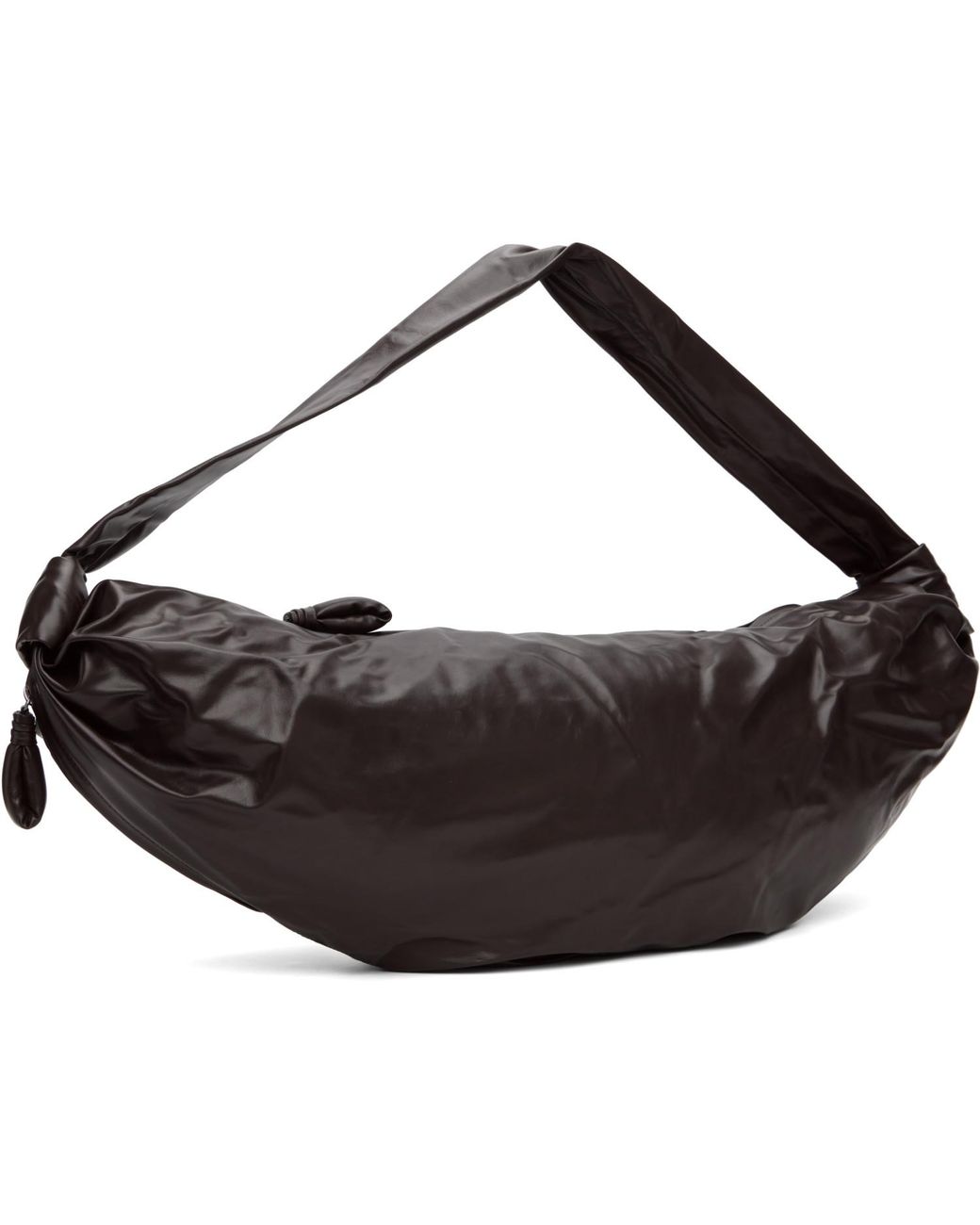 Lemaire Black Large Soft Croissant Bag for men