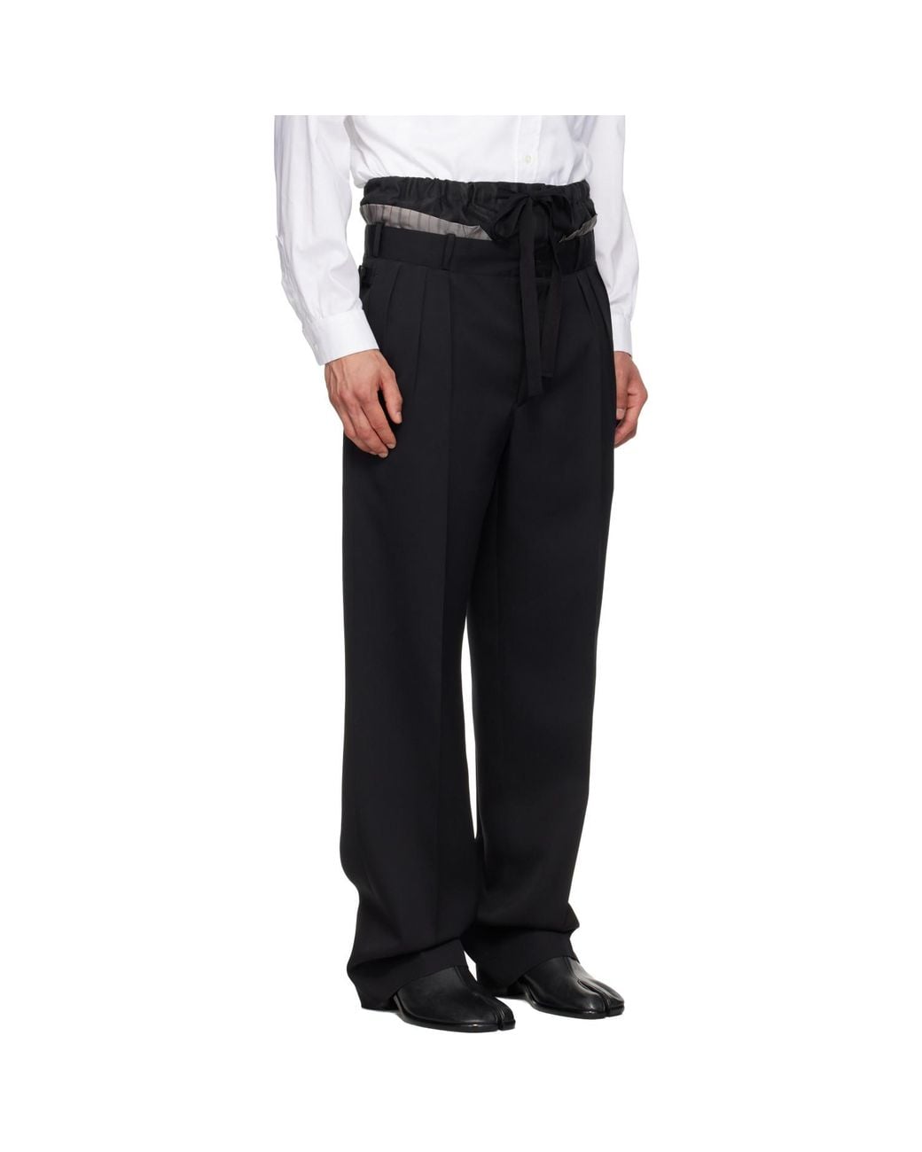 Maison Margiela Black 'Anonymity Of The Lining' Trousers for men