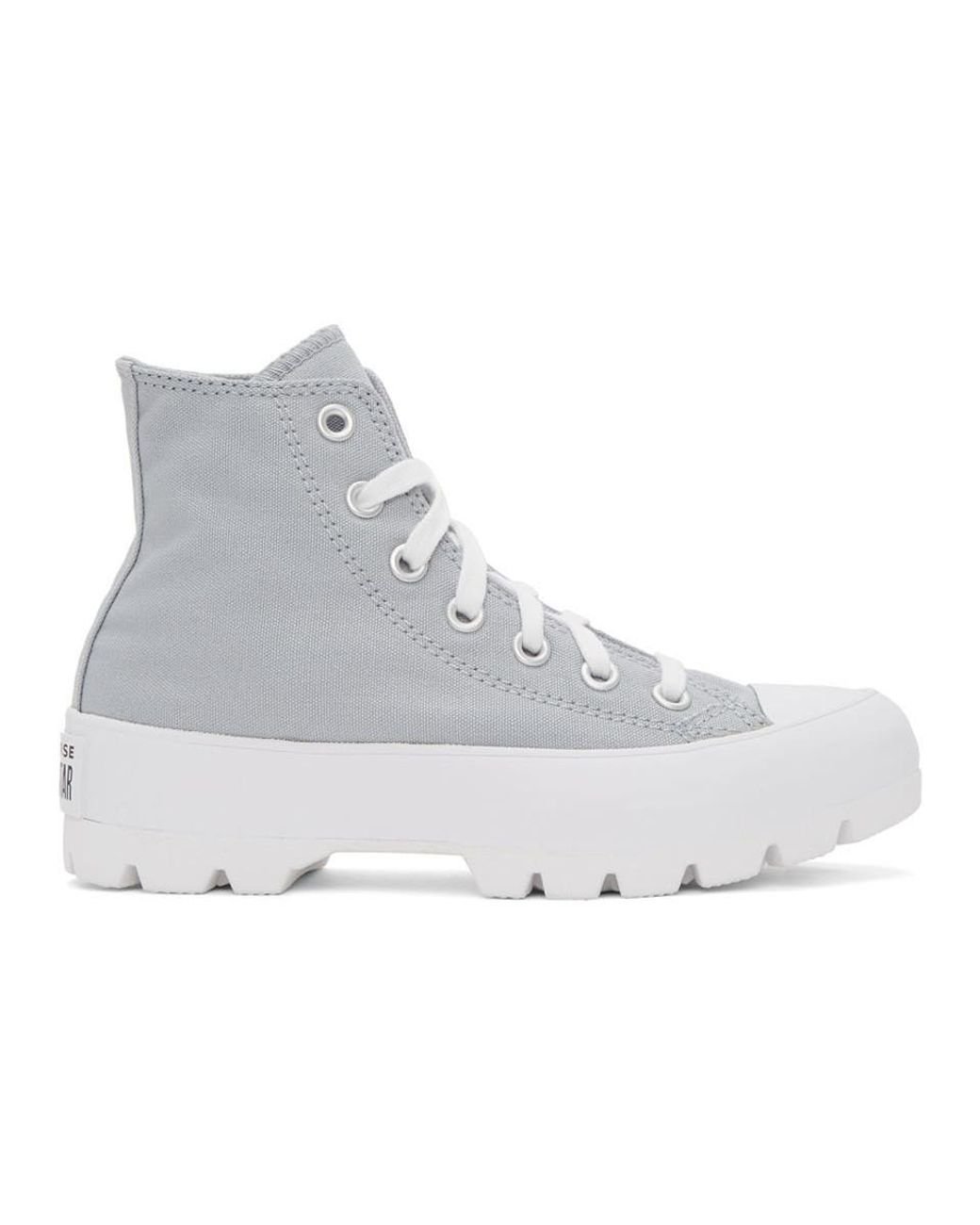 Converse Canvas Grey Chuck Taylor All-star Lugged High-top Sneakers in ...