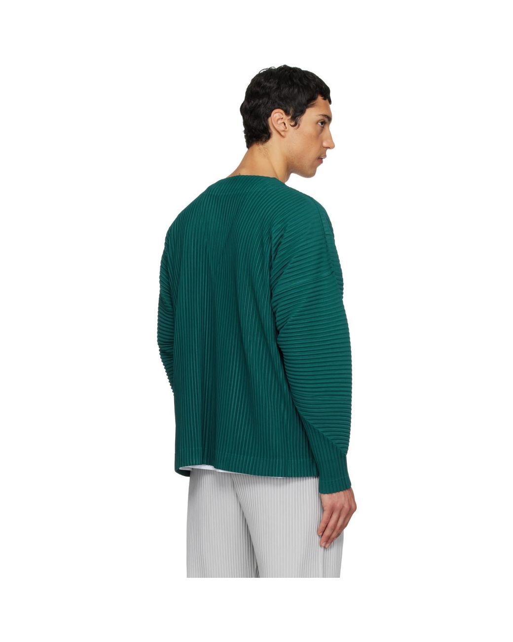 Homme Plissé Issey Miyake Green Color Pleats 1 Cardigan for men