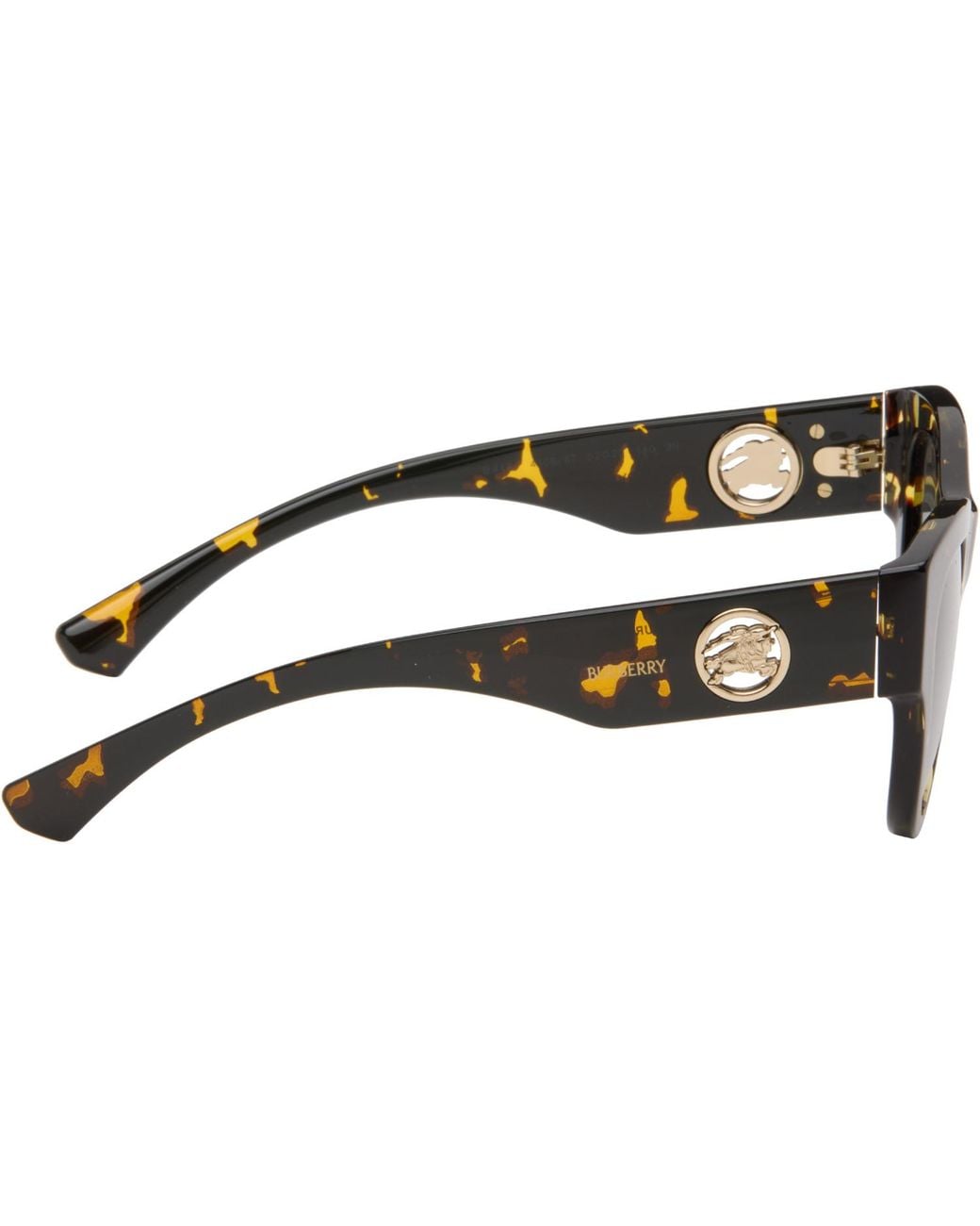 Burberry Gray Tortoiseshell Round Sunglasses