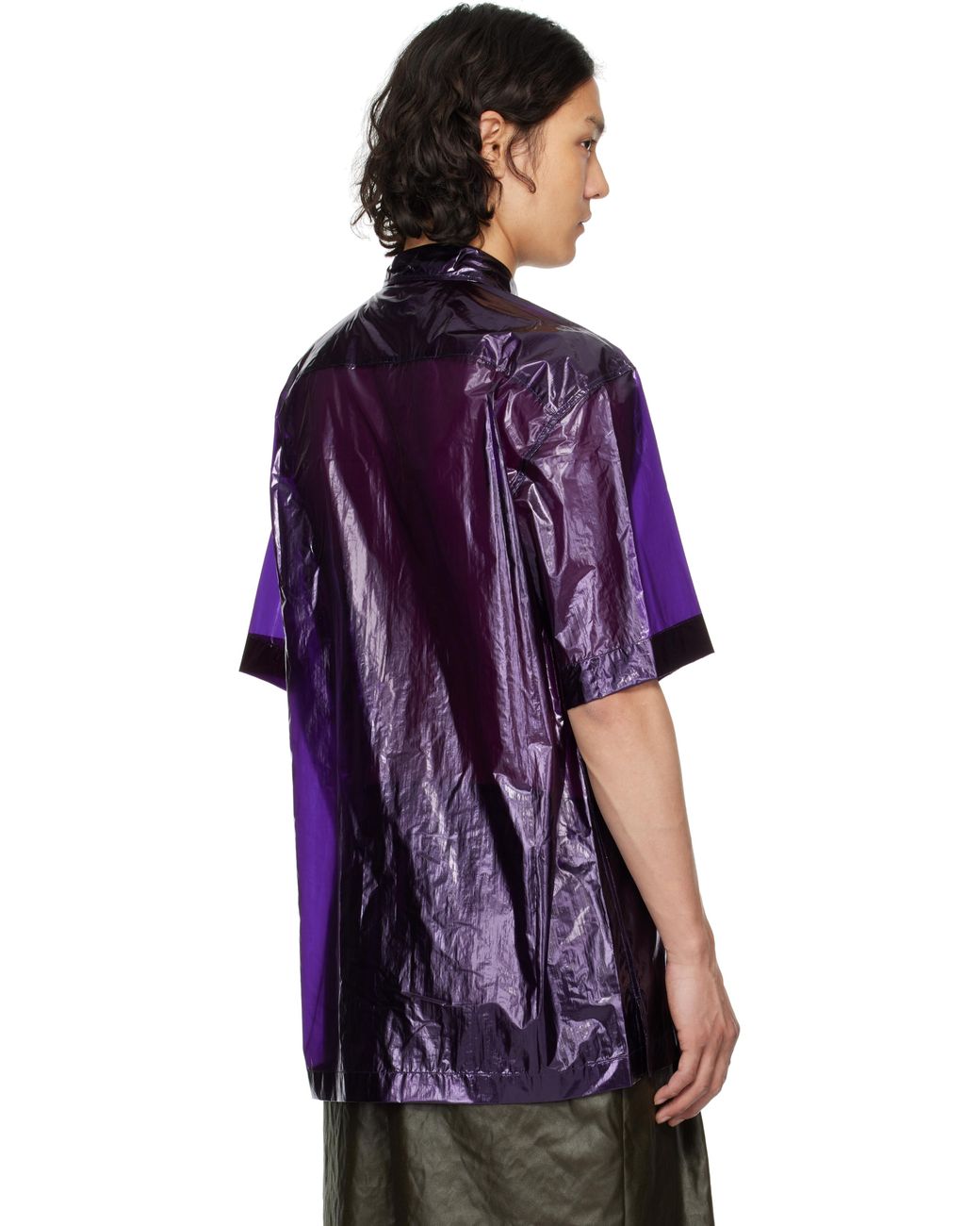 Dries Van Noten Purple Sheer Shirt for men