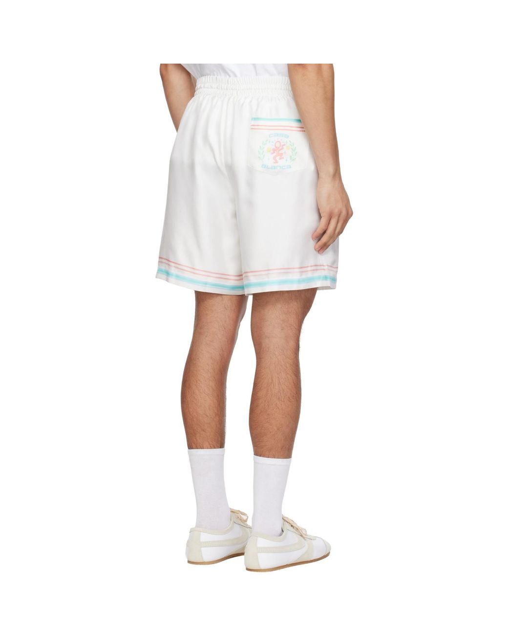 Casablanca White Dance Joy Silk Shorts for men