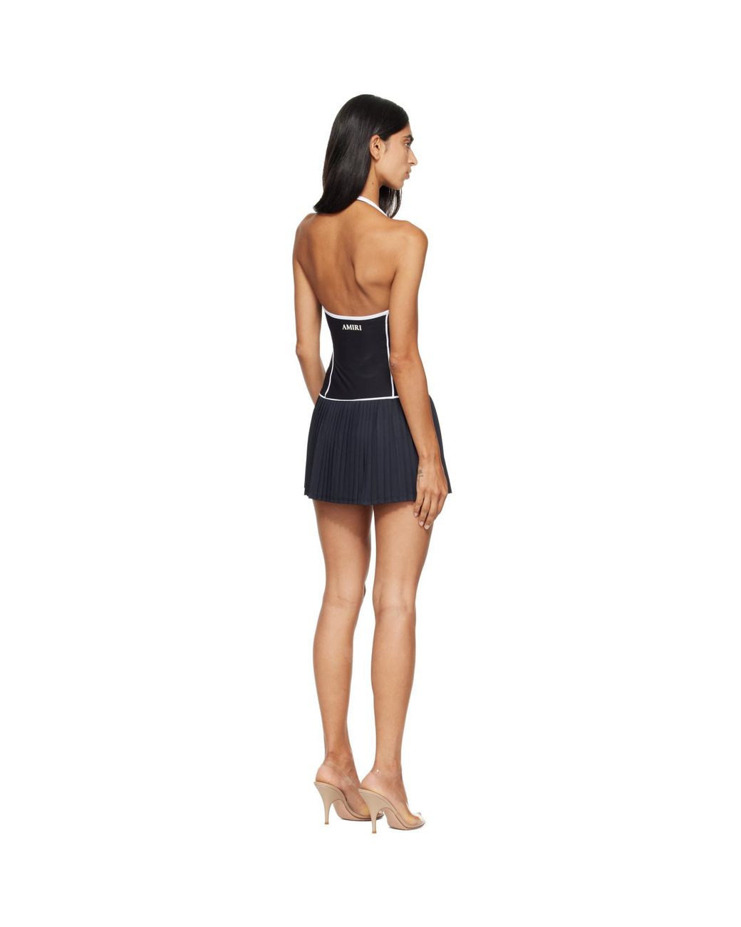 Amiri Blue Ma Pleated Minidress