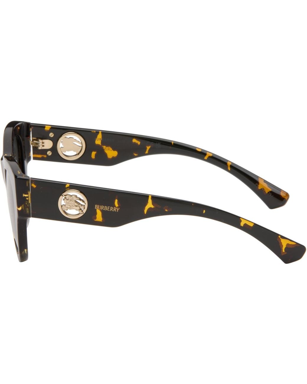 Burberry Gray Tortoiseshell Round Sunglasses