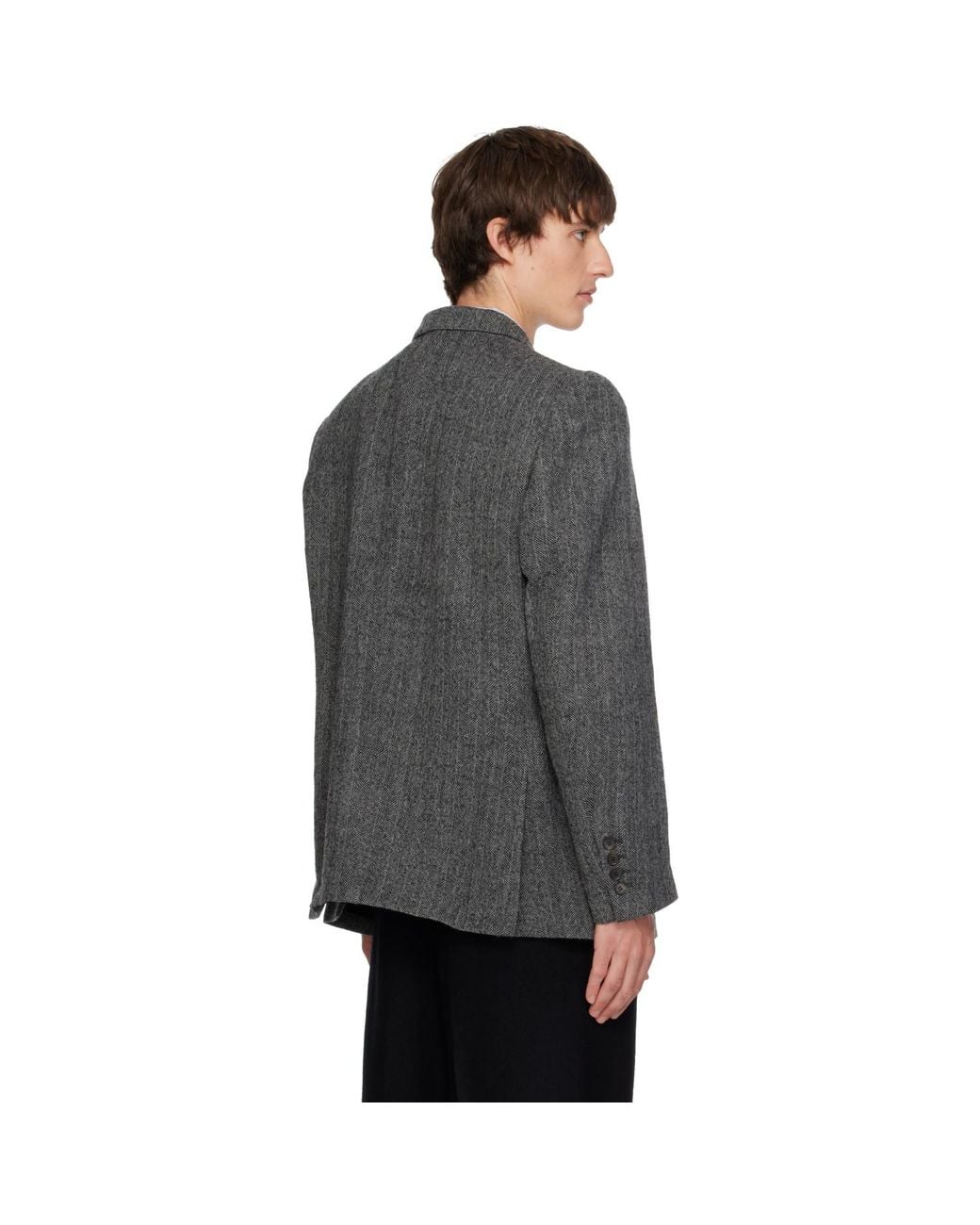Sir Gray Herringbone Tailored Blazer for men