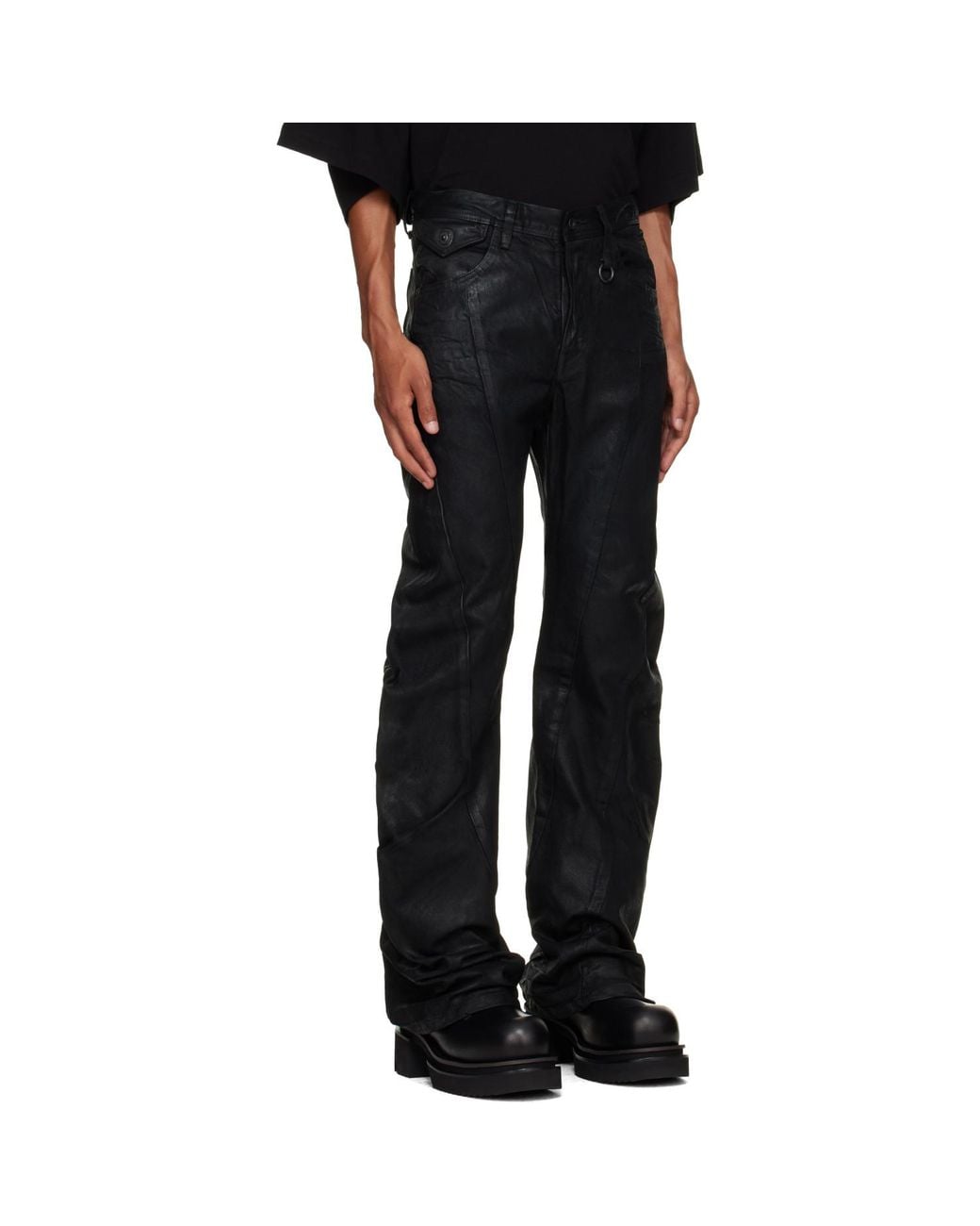 Julius Black Bending Flare Jeans for men