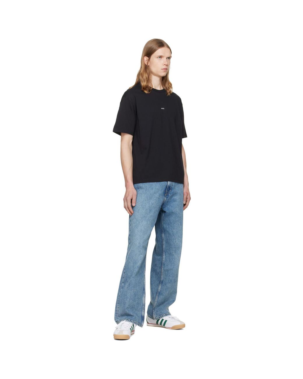 A.P.C. Black Boxy Micro Logo T-Shirt for men