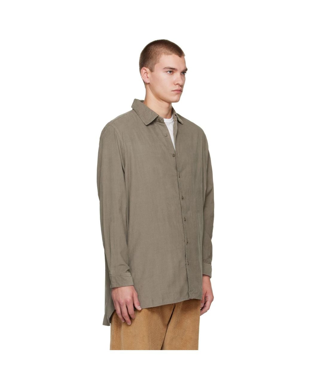 Casey Casey Gray Khaki Ikla Shirt for men