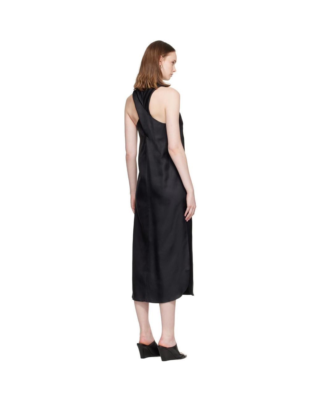 Loulou de Saison Black Paloma Silk Maxi Dress