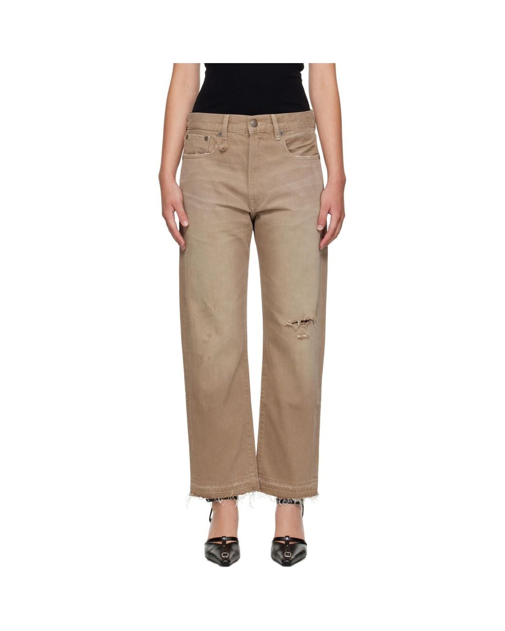 R13 Multicolor Tan Boyfriend Jeans