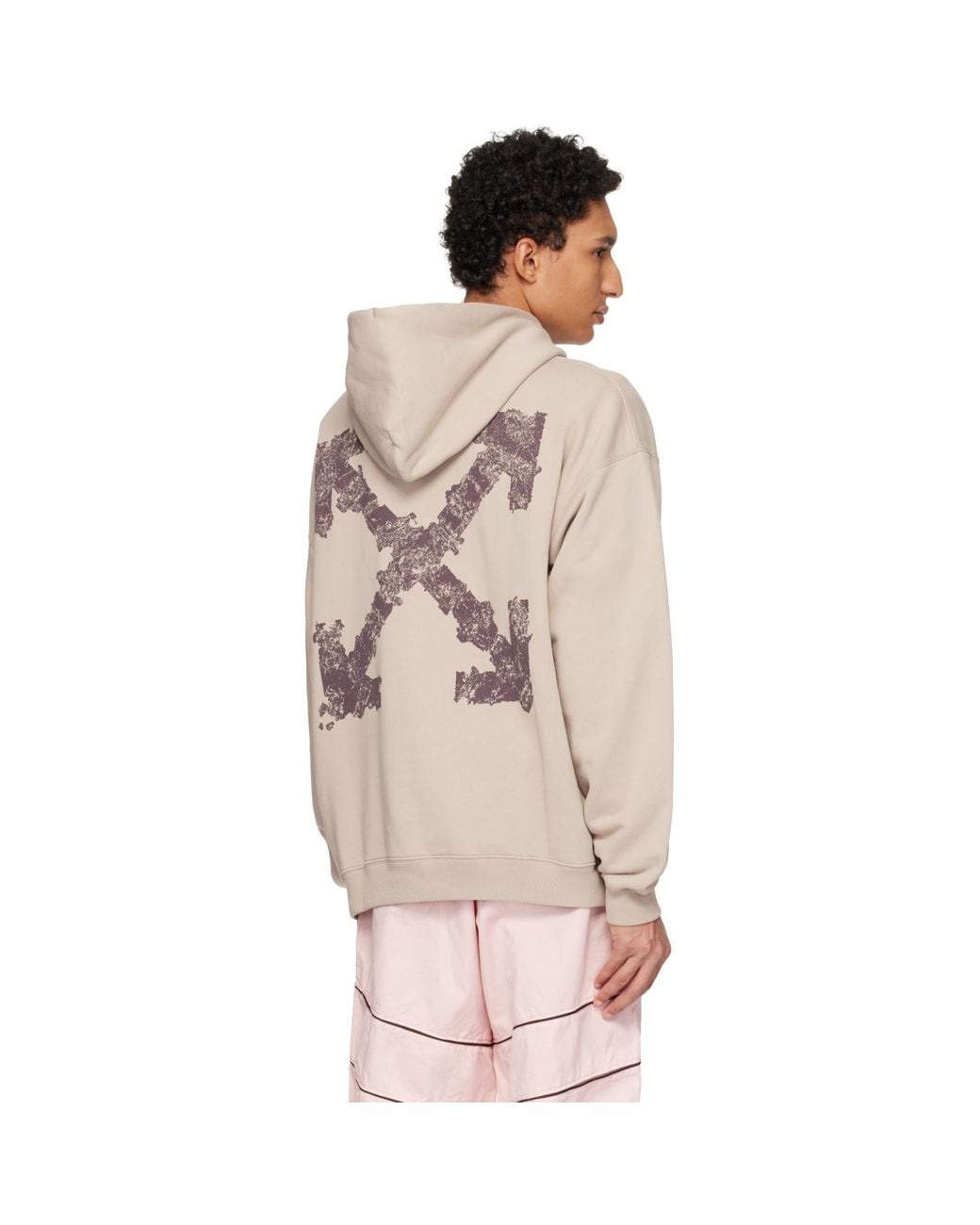 Off-White c/o Virgil Abloh Brown Heraldic Arrow Skate Hoodie for men
