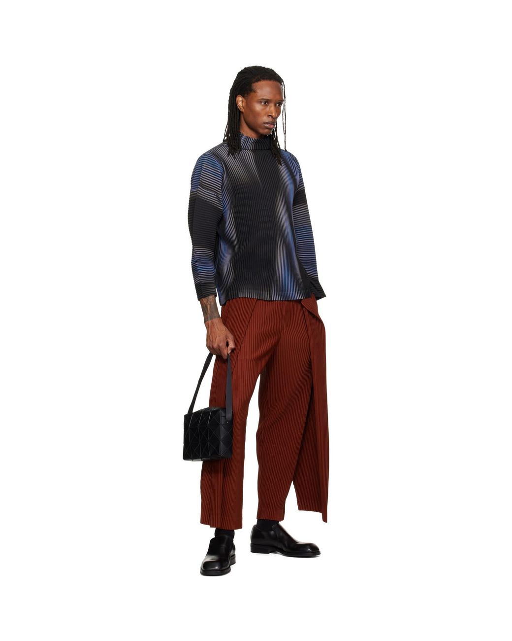 Issey Miyake Black Cuboid Bag for men