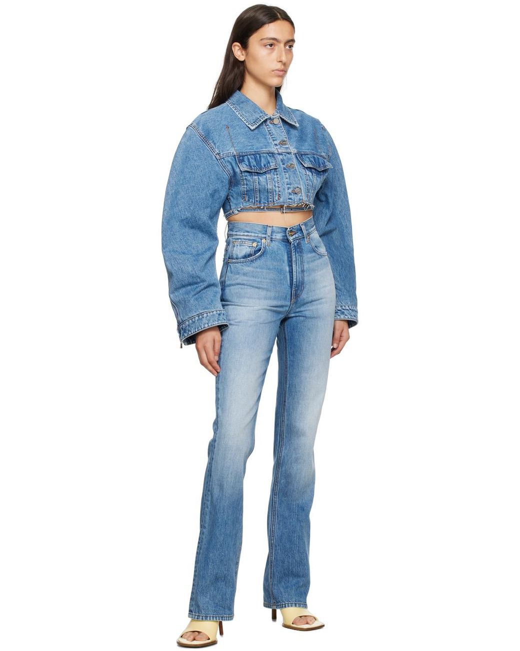 JACQUEMUS LE CHOUCHOU ライトブルーデニム Jacquemus Blue Le Chouchou 'Le De Nîmes Caraco' Jeans Jacquemus