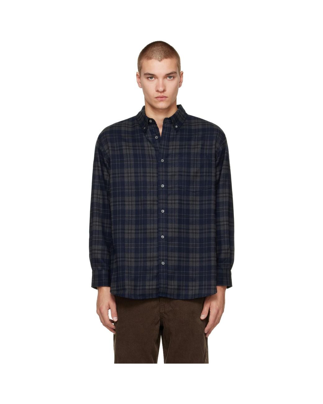 DUNST Blue Check Flannel Shirt for men