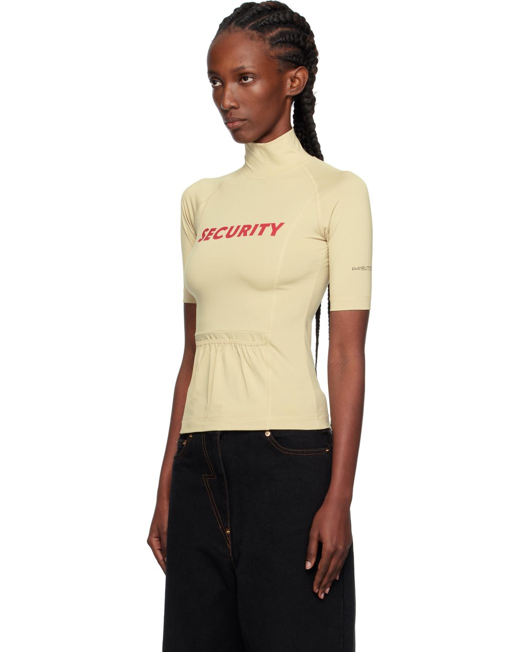 Pushbutton Black 'Security' Pocket Top