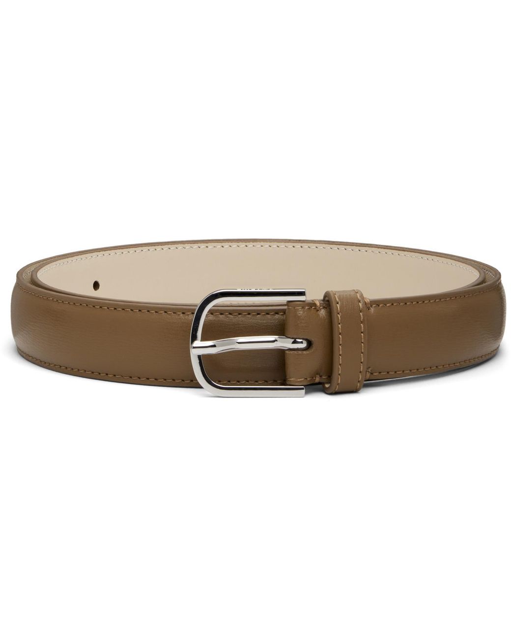 Totême Brown Taupe Slim Leather Belt