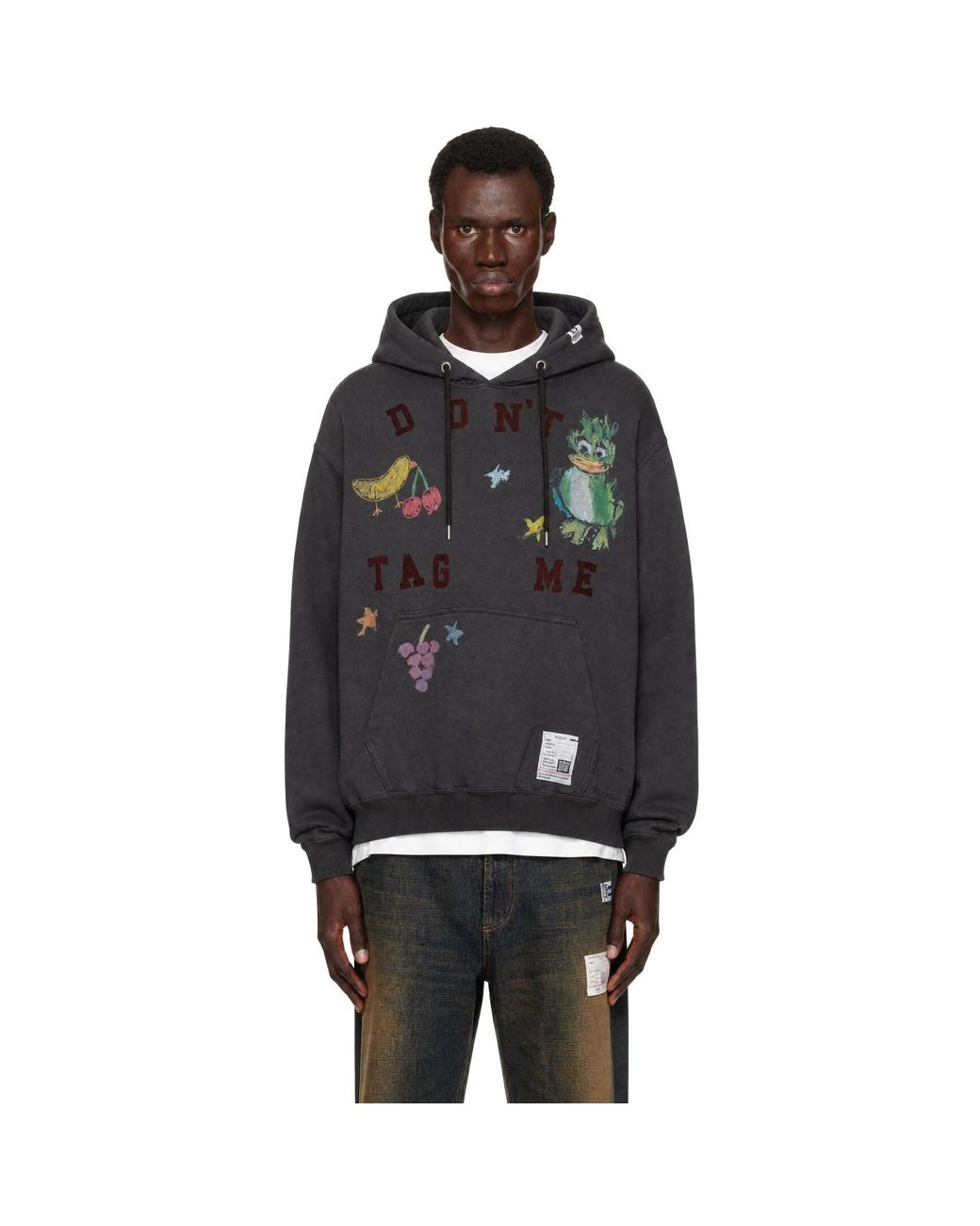Maison Mihara Yasuhiro Black Kids Doodle Printed Hoodie for men