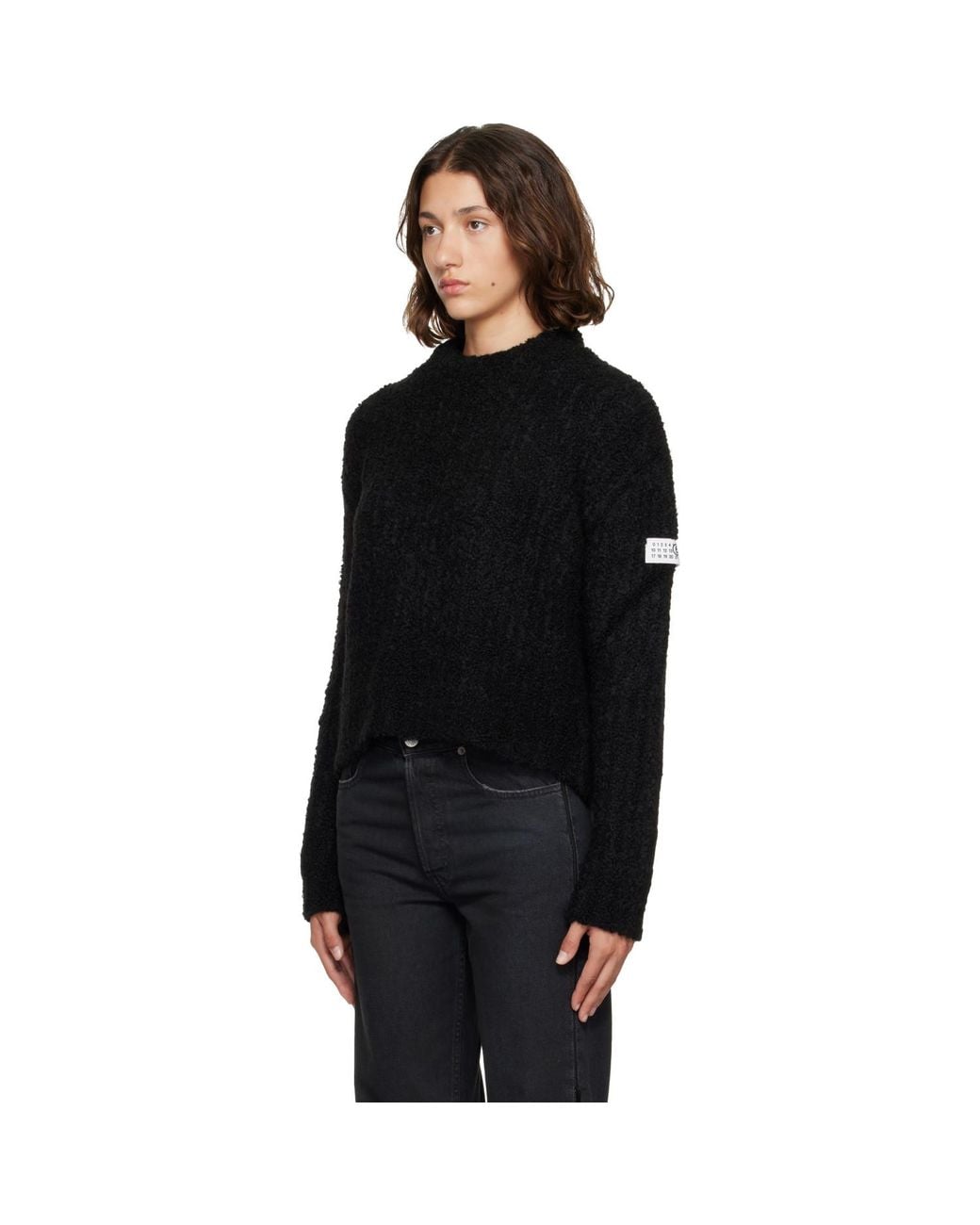 MM6 by Maison Margiela Black Bouclé Sweater