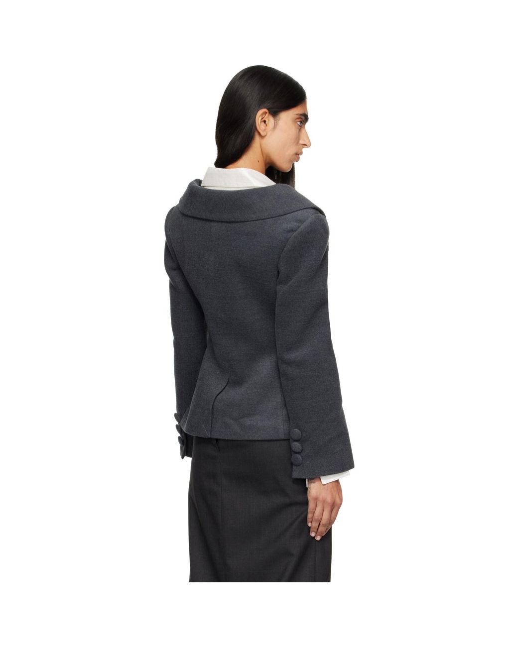 ShuShu/Tong Black Lapel Wrap Jacket