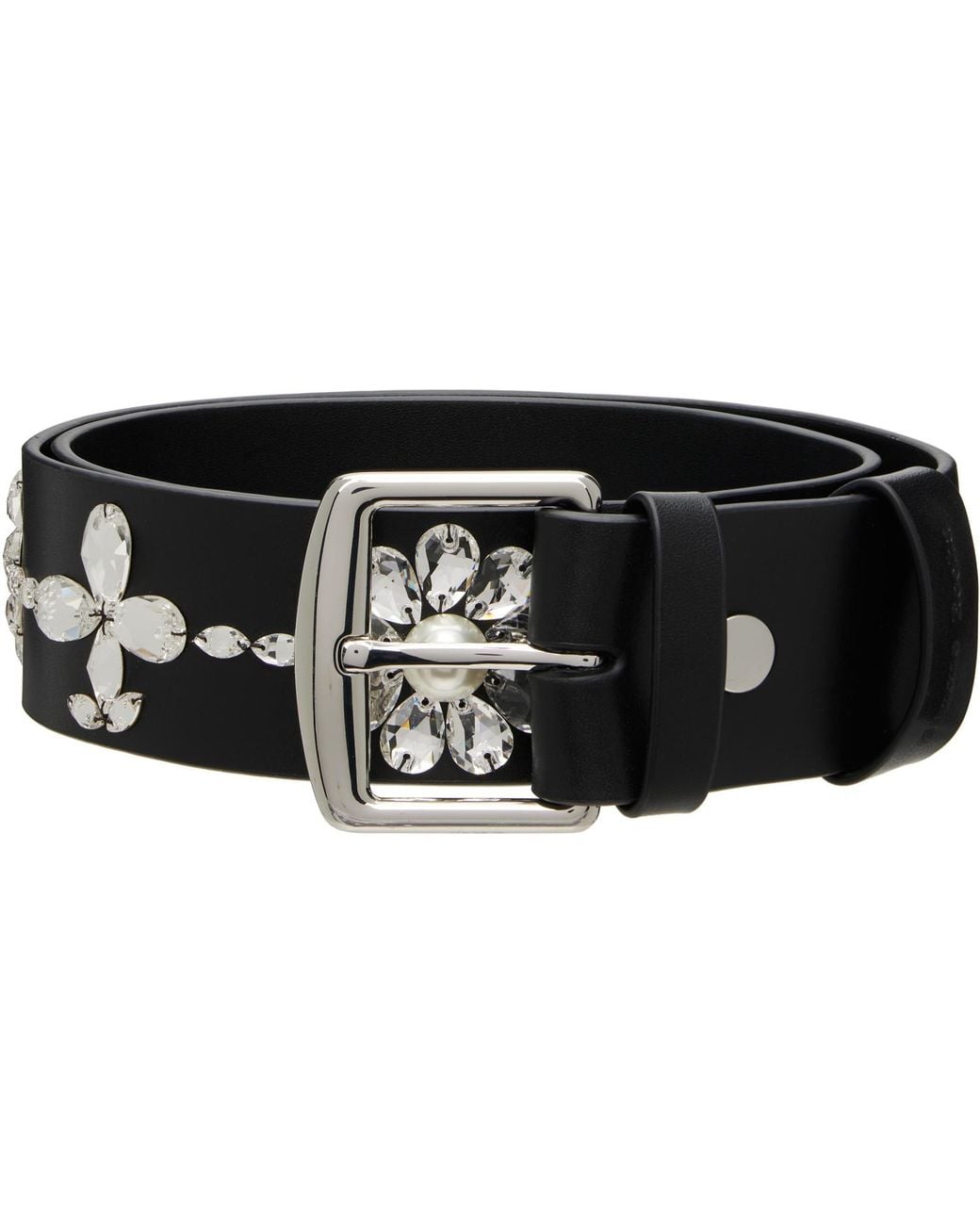 Simone Rocha Black Embellished Leather Belt