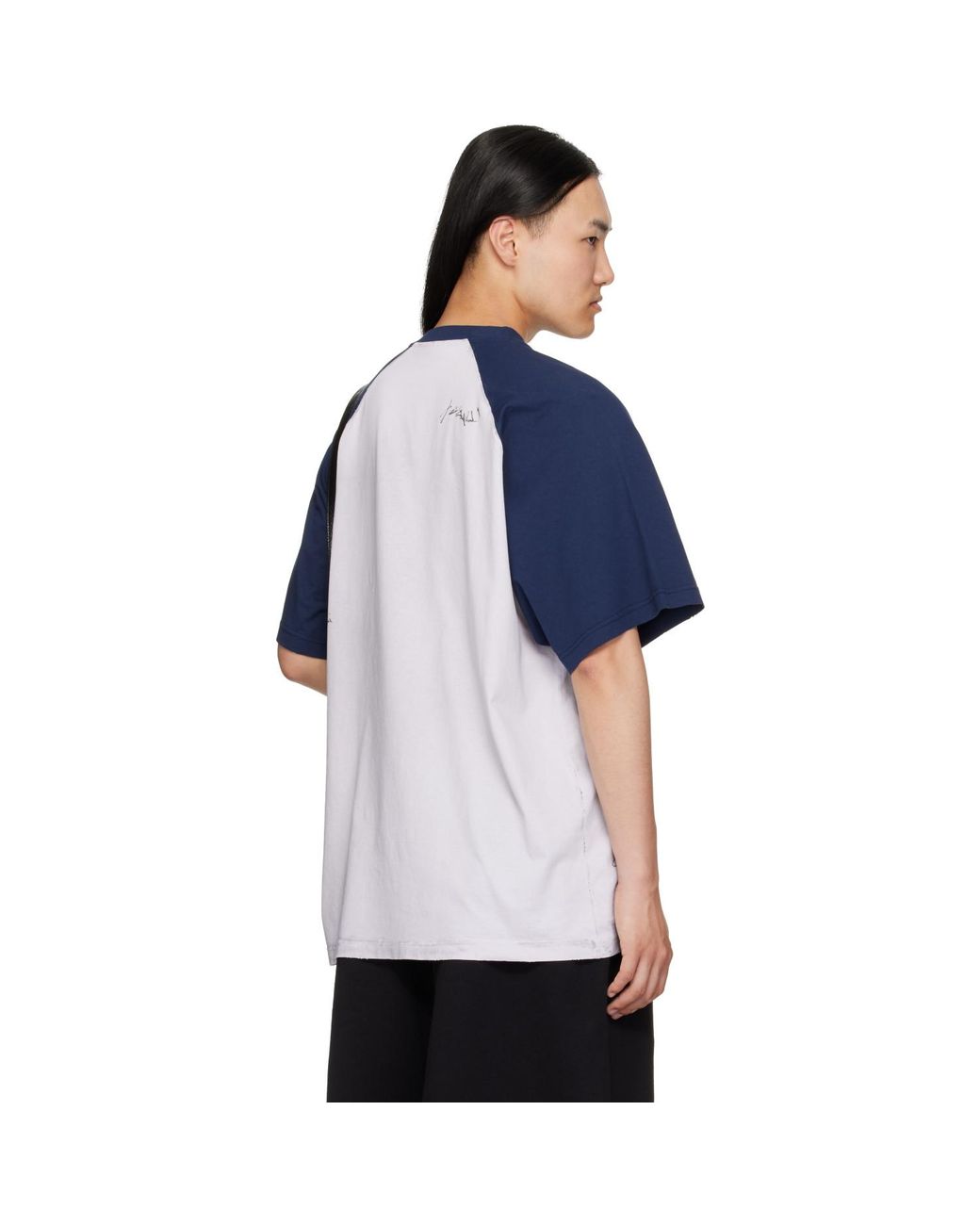 Balenciaga Blue Raglan Sleeves T-shirt for men