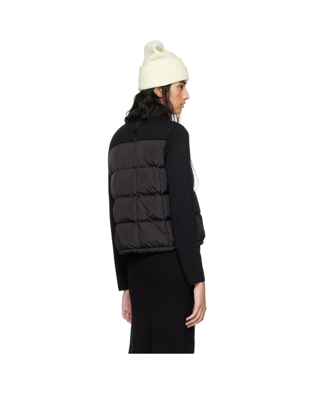 Moncler Black Paneled Down Cardigan